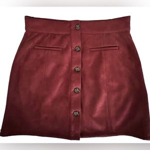 Maurices Faux Suede Button Down High Rise Skirt, Size 14